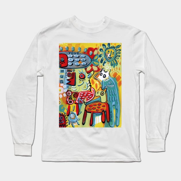 hug Long Sleeve T-Shirt by Angel Rivas